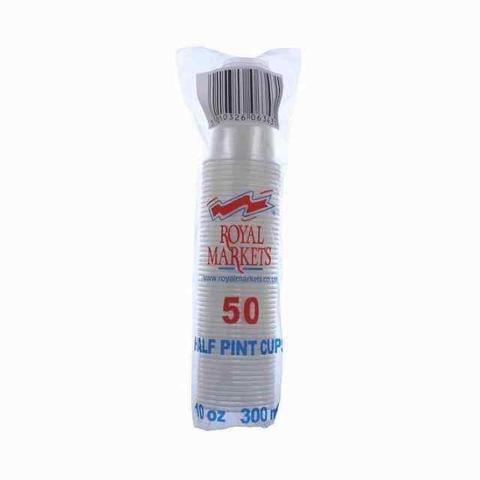 Royal Markets Clear Plastic Half Pint Cups 50pk