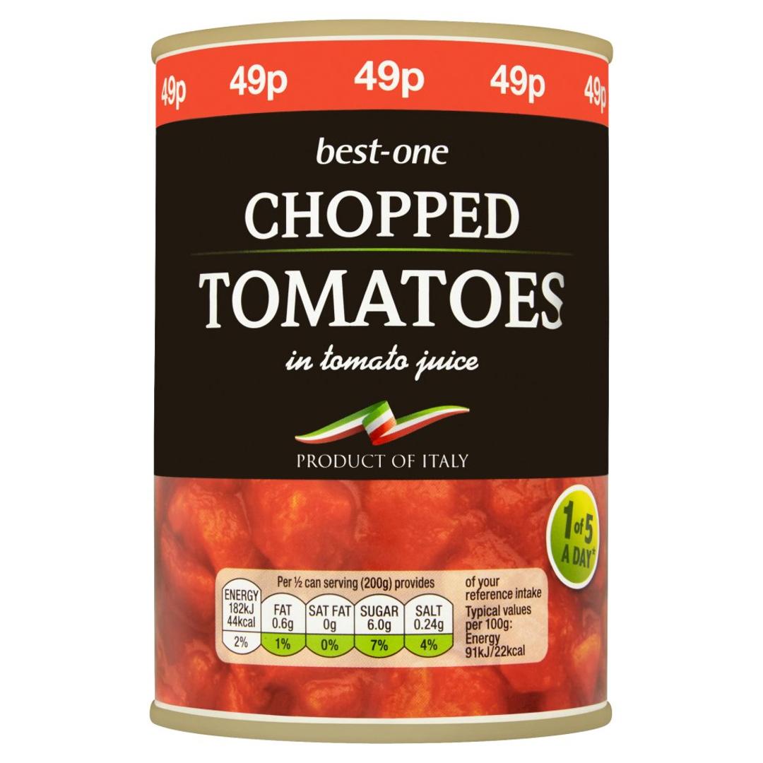 Best-One Chopped Tomatoes in Tomato Juice | Nisa Local