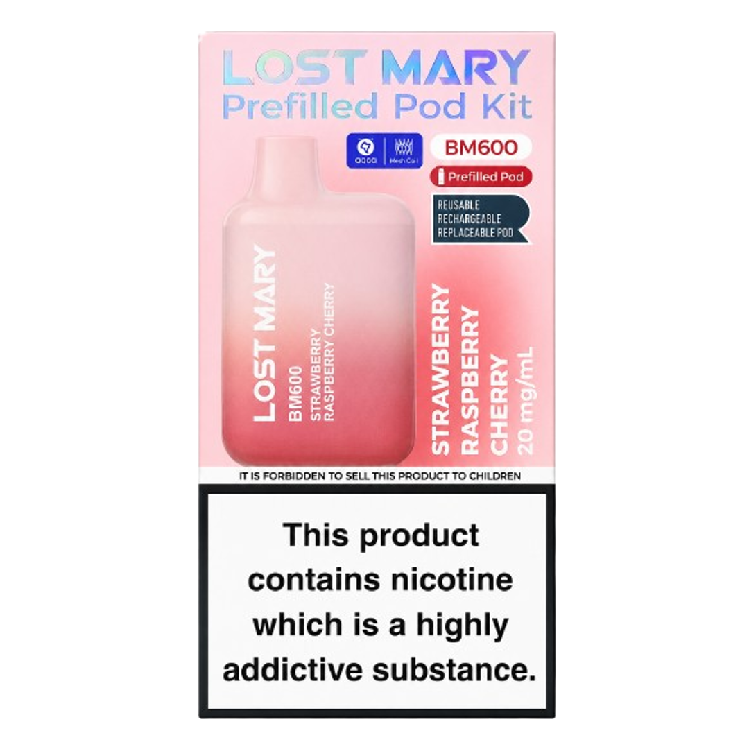 Lost Mary BM600 Strawberry Raspberry Cherry Prefilled Pod Kit
