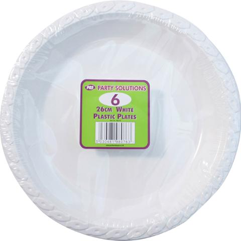 White Plastic Plates (26cm)6pk
