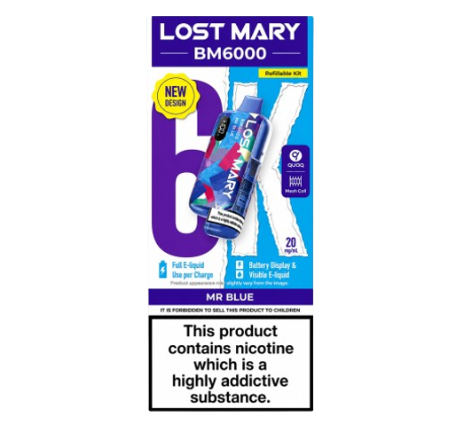 Lost Mary BM6000 Mr Blue Refillable Kit