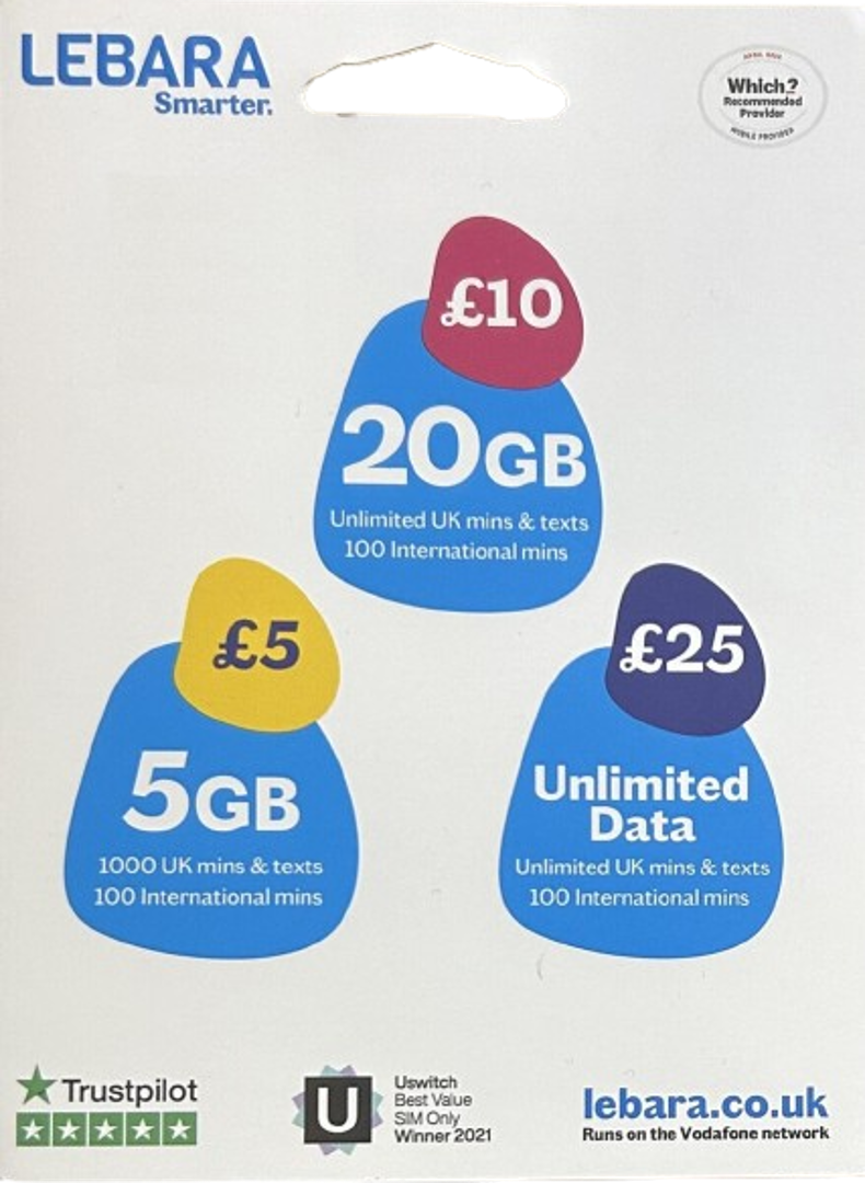 Lebara 20GB Simcard