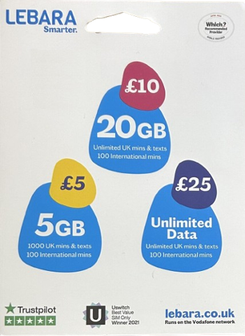 Lebara 20GB Simcard