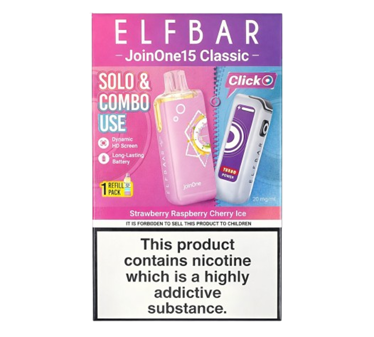 Elfbar JoinOne15 Classic Strawberry Raspberry Cherry Ice Refill Pack
