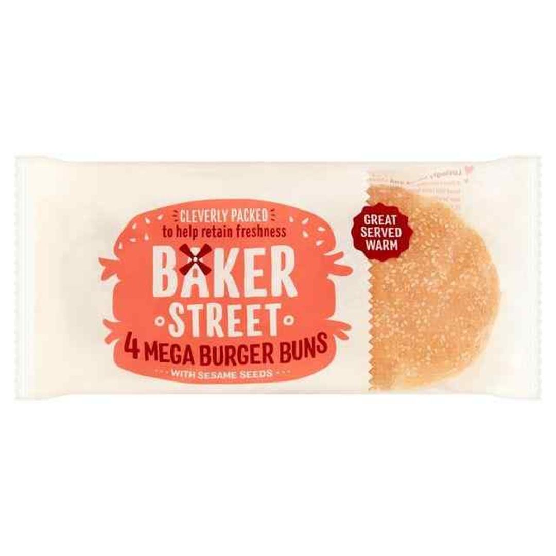 Baker Street Mega Burger Buns with Sesame Seeds 4pk