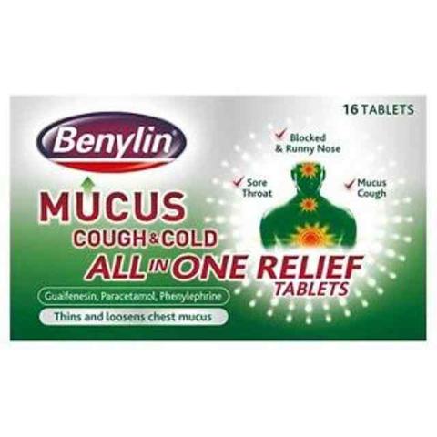 Benylin Mucus Cough & Cold All In One Tablets 16pk