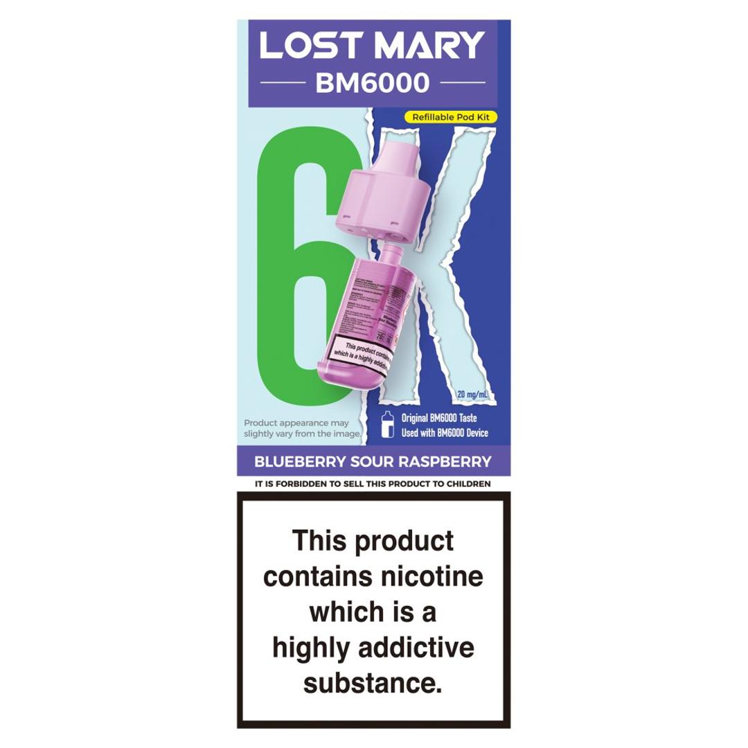 Lost Mary BM6000 6K Blueberry Sour Raspberry Refillable Pod Kit