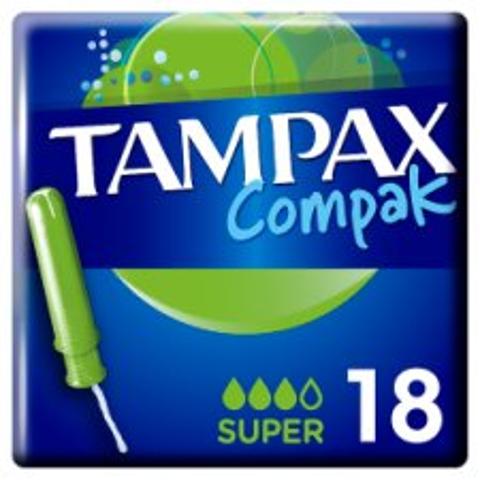 Tampax Compak Super Applicator Tampons 18pk