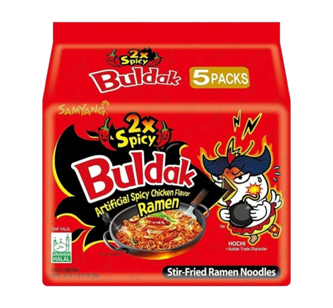 Samyang Buldak Hot Chicken Flavour Ramen - Double Spicy 5pk