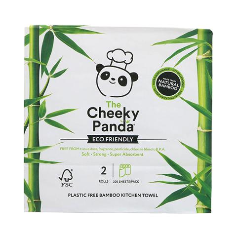 The Cheeky Panda Natural Bamboo Eco Friendly Kitchen Towel 2pk
