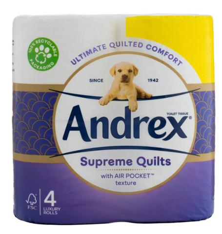 Andrex Supreme Quilts Toilet Tissue 4pk