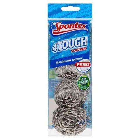 Spontex Tough Scourers 4pk