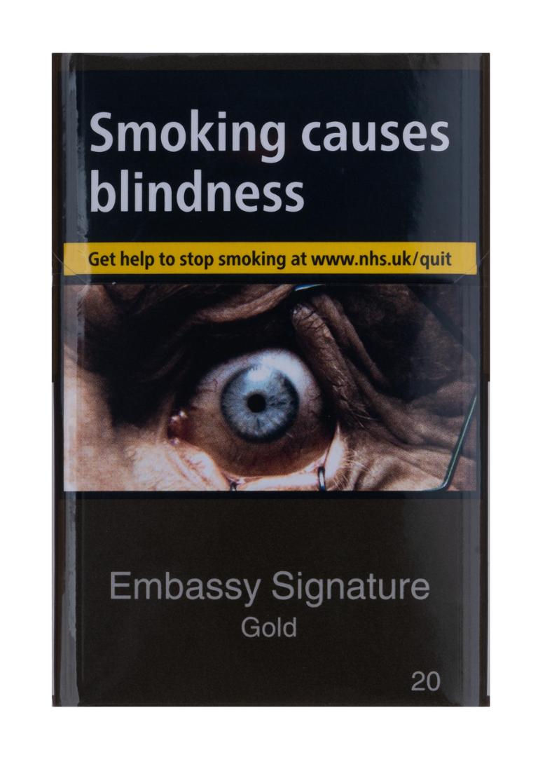 embassy gold cigarettes 1970 advertisement for with vouchers and with no Government Health Warning FOR EDITORIAL USE ONLY Stock Photo Embassy Signature Gold 20pk |