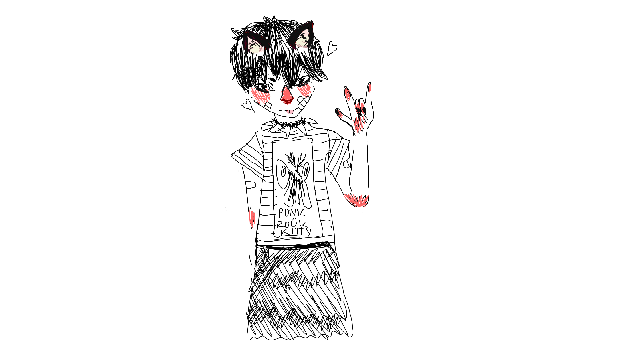 drawing art sketch punk rock kitty
