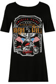 Black Contrast Born To Be Wild Print Tees