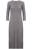 Grey Sides Slitted Long Sleeve Tunic Dress