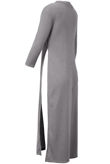 Grey Sides Slitted Long Sleeve Tunic Dress