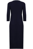 Navy Sides Slitted Long Sleeve Tunic Dress