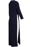 Navy Sides Slitted Long Sleeve Tunic Dress