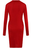Red Gathered Button Up Shirt Dress