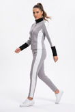 Grey Contrast Print Zip Up Jumper & Trouser Active Wear Set