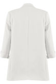 White Roll-up Sleeves Longline Coat