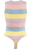 Rainbow Print Low Neck Ribbed Bodysuit 