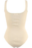 Beige Ribbed Thong Bodysuit