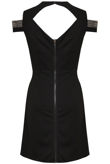 Black Cut Out Shoulder Gem Dress