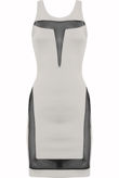 White Net Panel Detail Bodycon Dress