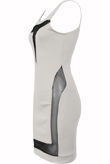 White Net Panel Detail Bodycon Dress