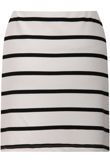 White and Navy Monochrome Horizontal Stripe Mini Skirt