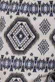 Blue Asymmetric Print Side Zip Up Shorts