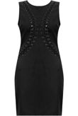 Black Faux Lace Up Detail Bodycon Dress