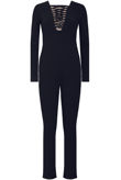 Navy Front Lace Tie Up Jumpsuit