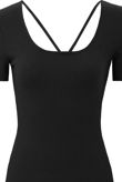 Black Asymmetric Short Sleeve Bodycon Dress