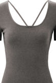 Grey Asymmetric Short Sleeve Bodycon Dress