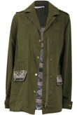 Khaki Aztec Patch Detail Jacket