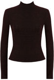 Wine Lurex Knitted Long SleeveTops