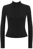 Silver Lurex Knitted Long Sleeve Tops