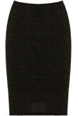 Lurex Grid Print Midi Skirt In Khaki