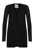 Black With Detachable Brown Fur Collar Coat