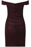 Purple and Deep Red Bardot Off The Shoulder Bodycon Dress