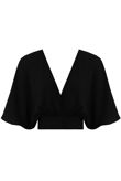 Black Cross Over Back Tie Up Top