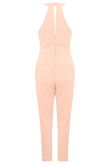 Pink Crossover Halter Neck Jumpsuit