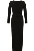 Black Lace Trim Dip Back Maxi Dress