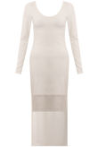 White Lace Trim Dip Back Maxi Dress