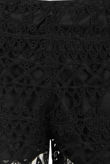 Black Lace Insert Side Zip Up Shorts