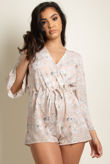 Rose Floral Bell Sleeves Playsuits