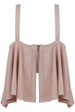 Rose Lace Up Faux Suede Crop Top